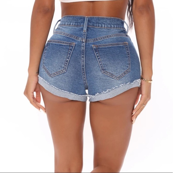 NWT Fashion Nova Blue Jean Shorts - Picture 2 of 8